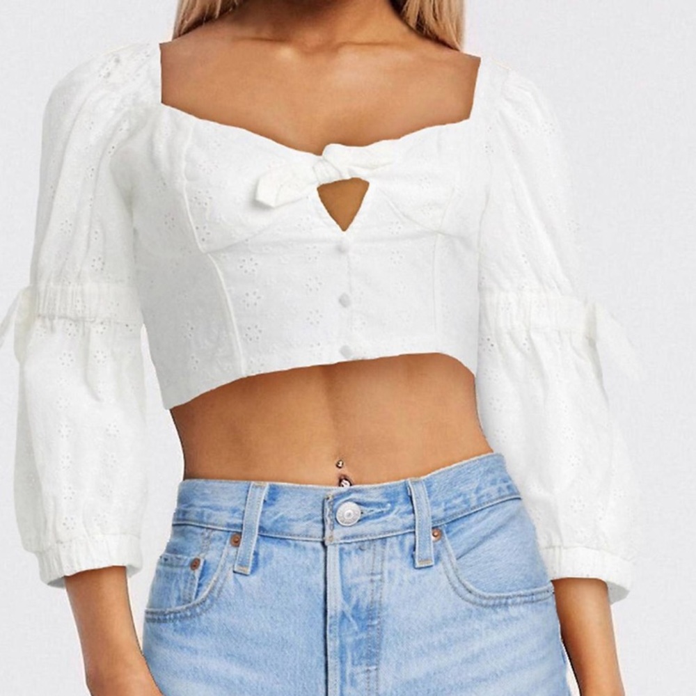 For Love And Lemons | Bora Bora white crop top